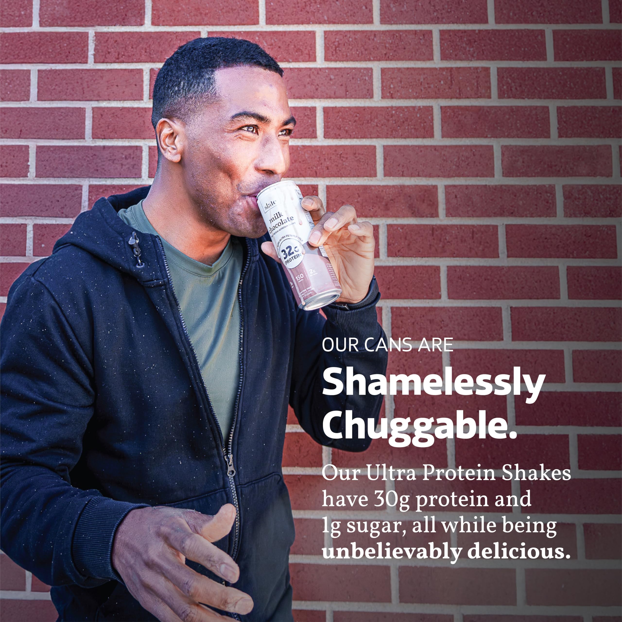 Slate Milk no-added-sugar label communicates a clean fuel option.
