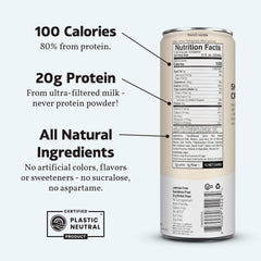 Slate Milk bottle highlighting 20g protein for post-workout energy
