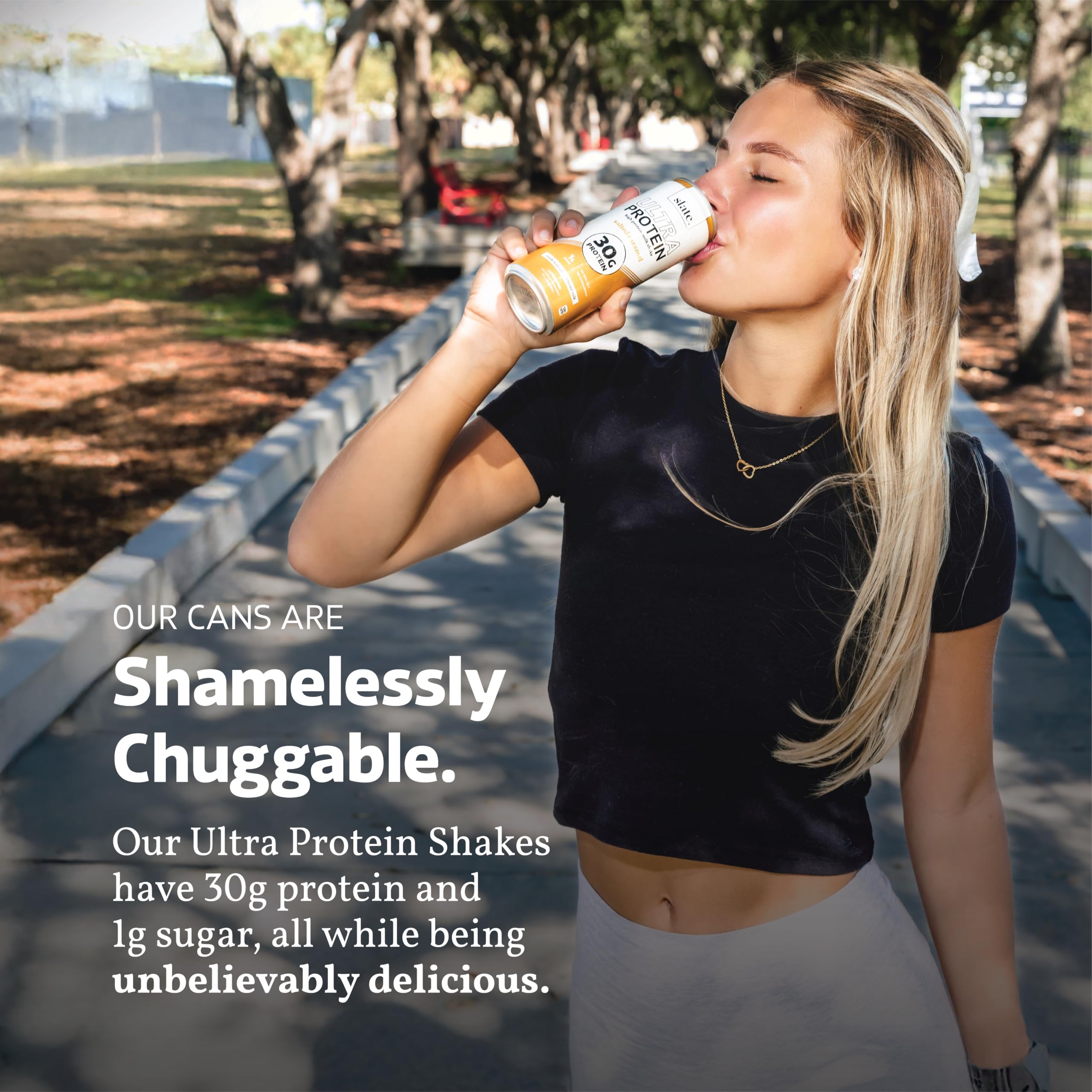 Slate Milk Ultra Protein Shake ingredients highlight keto-friendly, lactose-free formula.