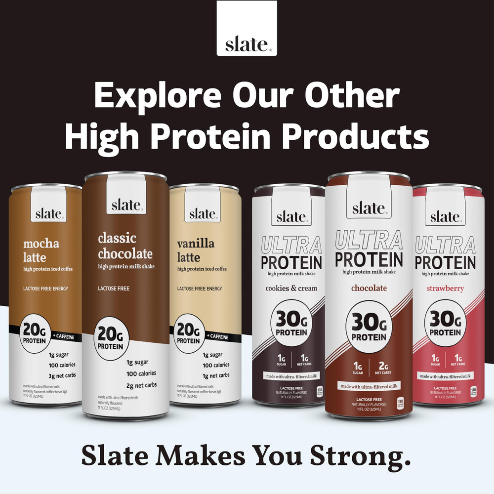 Slate Milk Ultra Protein Shake reseal-cap demonstrates portable, mess-free snacking.