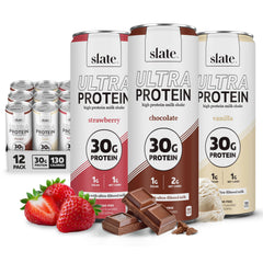 Slate Ultra Protein Shake chocolate bottle pour, post-workout option