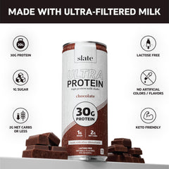 Slate Ultra Protein Shake strawberry closeup, creamy texture