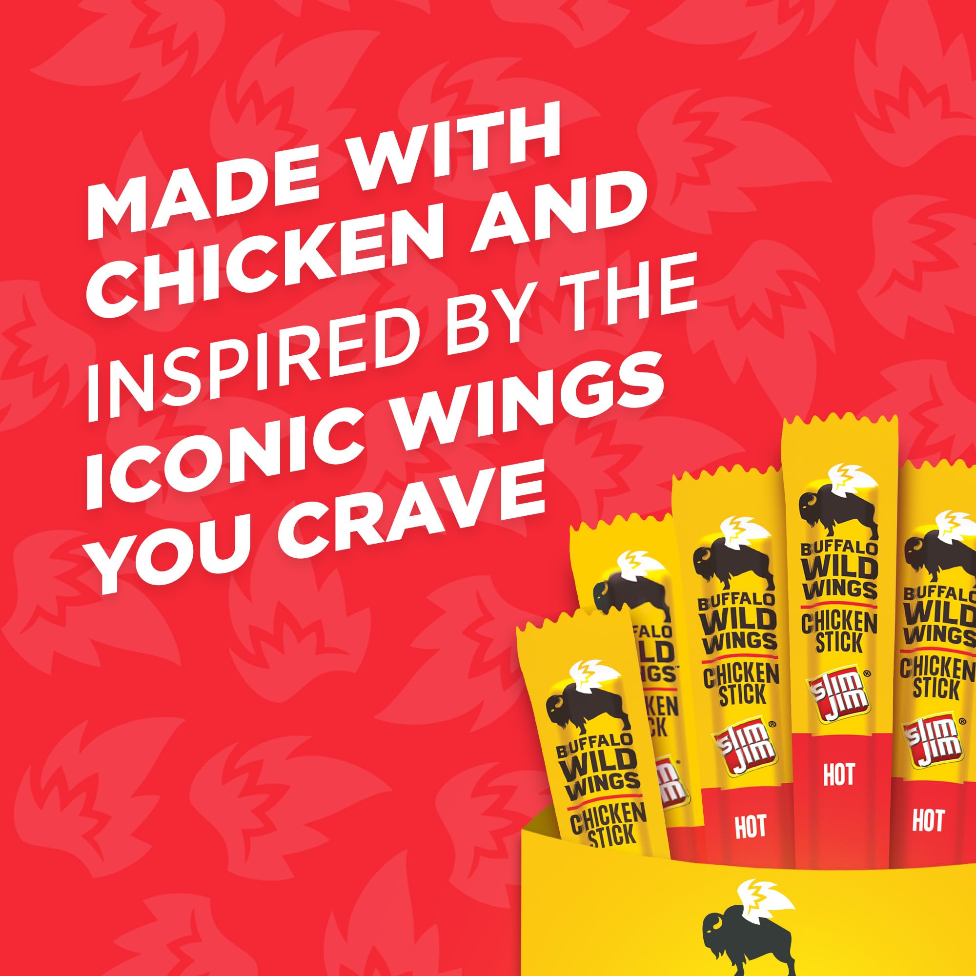 Slim Jim Buffalo Wild Wings Hot flavor fits camping and outdoor snacking.