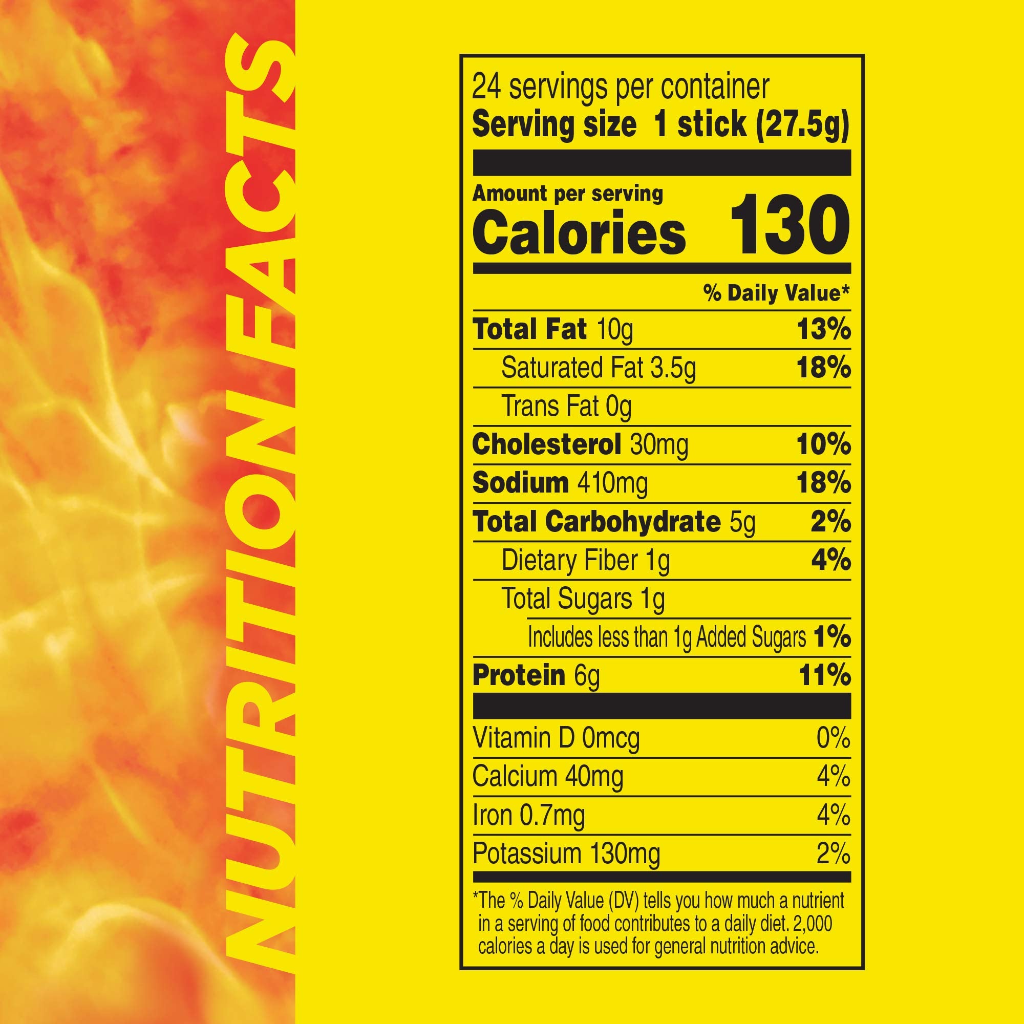 Close-up of Slim Jim Giant Hot AF stick with spicy aroma.