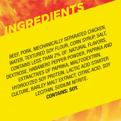 Slim Jim Giant Hot AF sticks breaking open for a quick bite.
