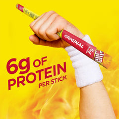 Assorted Slim Jim Giant Original snacks line-up showing convenient six-stick pack.