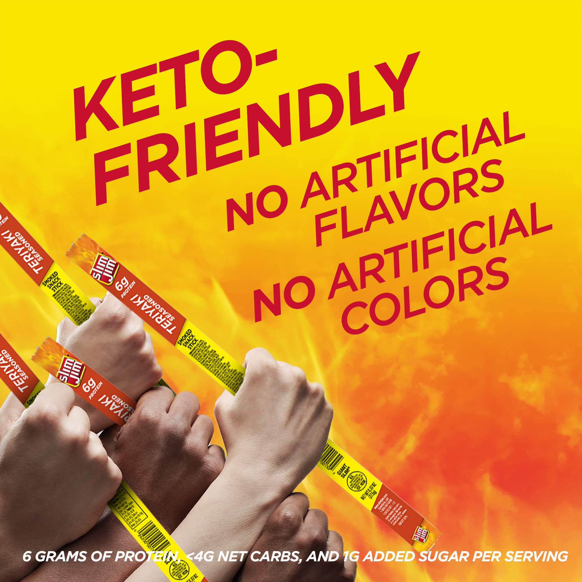 Slim Jim Giant Teriyaki ingredients blend label close-up