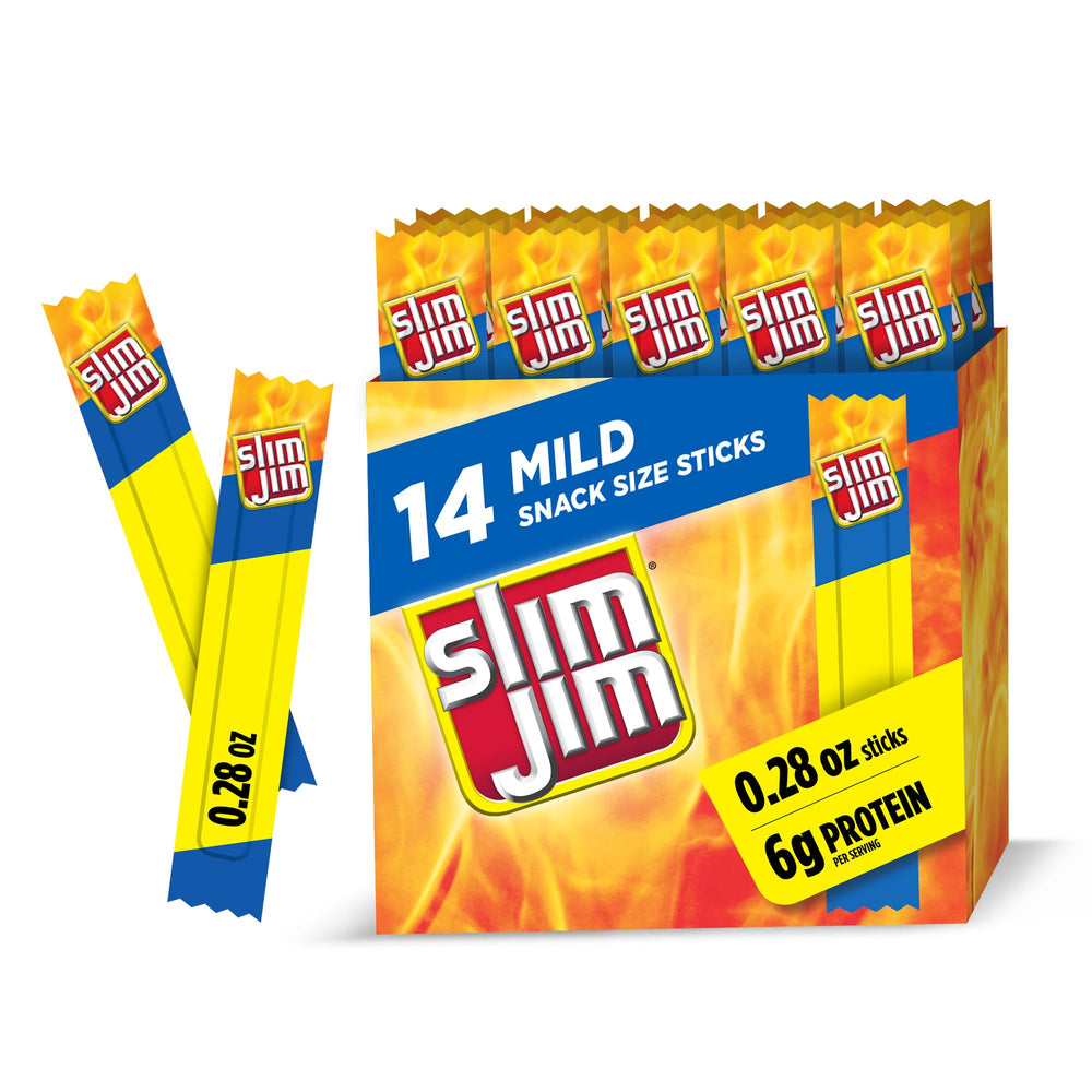 Slim Jim Mild Snack Sticks 14-count box for on-the-go snacking