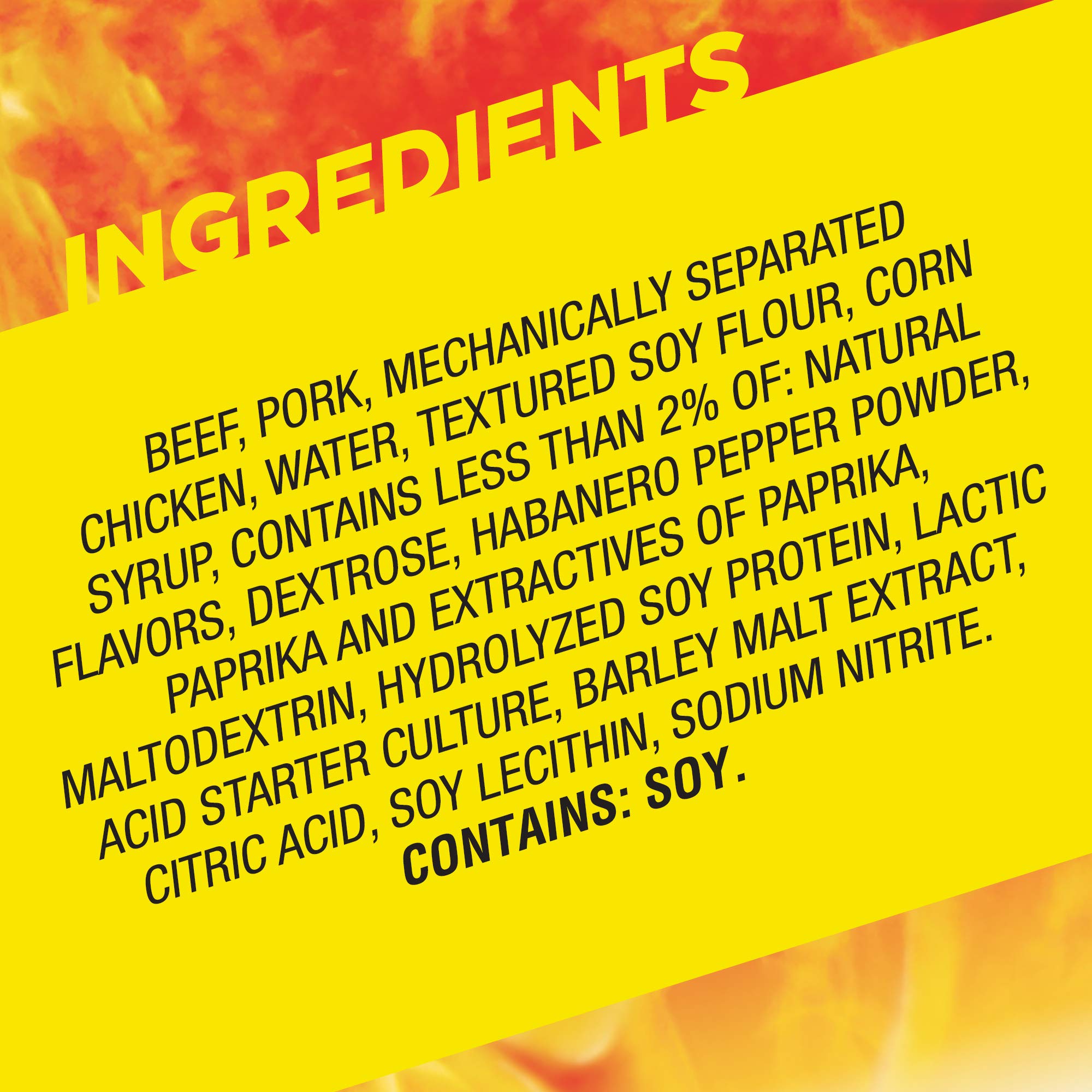 Slim Jim Monster Hot AF stick close up showing spicy flavor profile