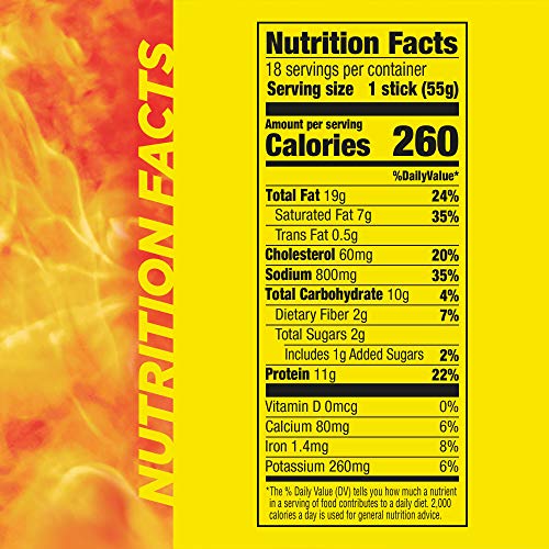 Slim Jim Monster Hot AF stick in packaging for grab and go snacking