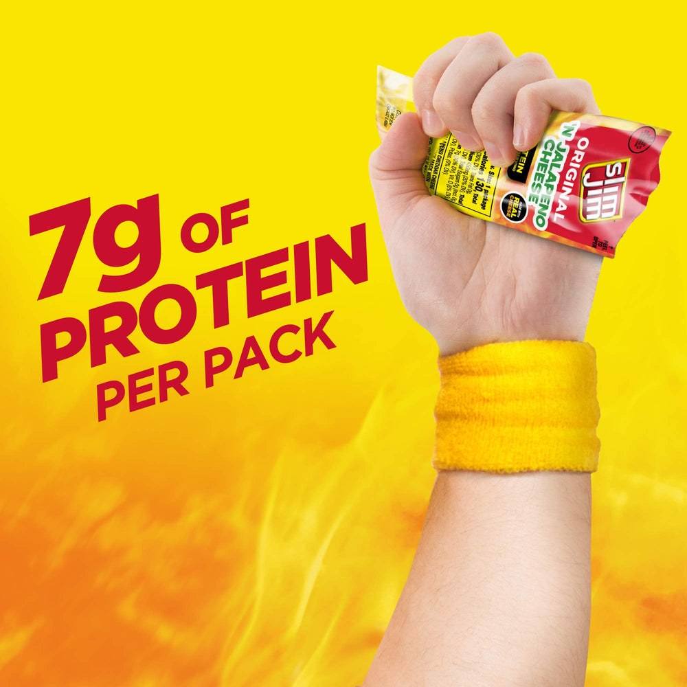 Slim Jim on-the-go snack pack ideal for bags and desks.