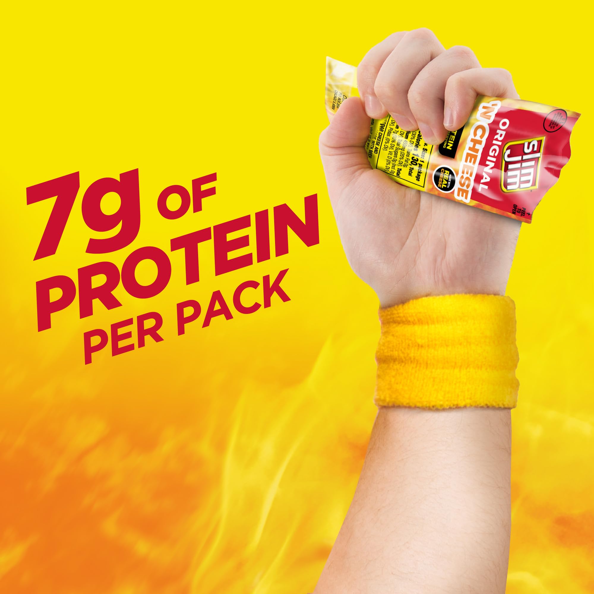 Slim Jim Original Beef 'N Cheese cross-section reveals real cheese