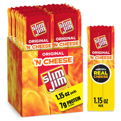 Slim Jim Original Beef 'N Cheese stick on-the-go protein snack