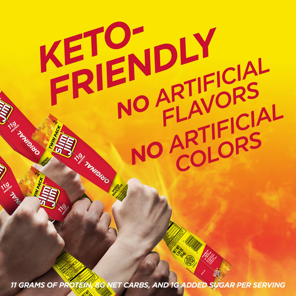Slim Jim Original flavor golf bag snack provides easy energy during rounds.