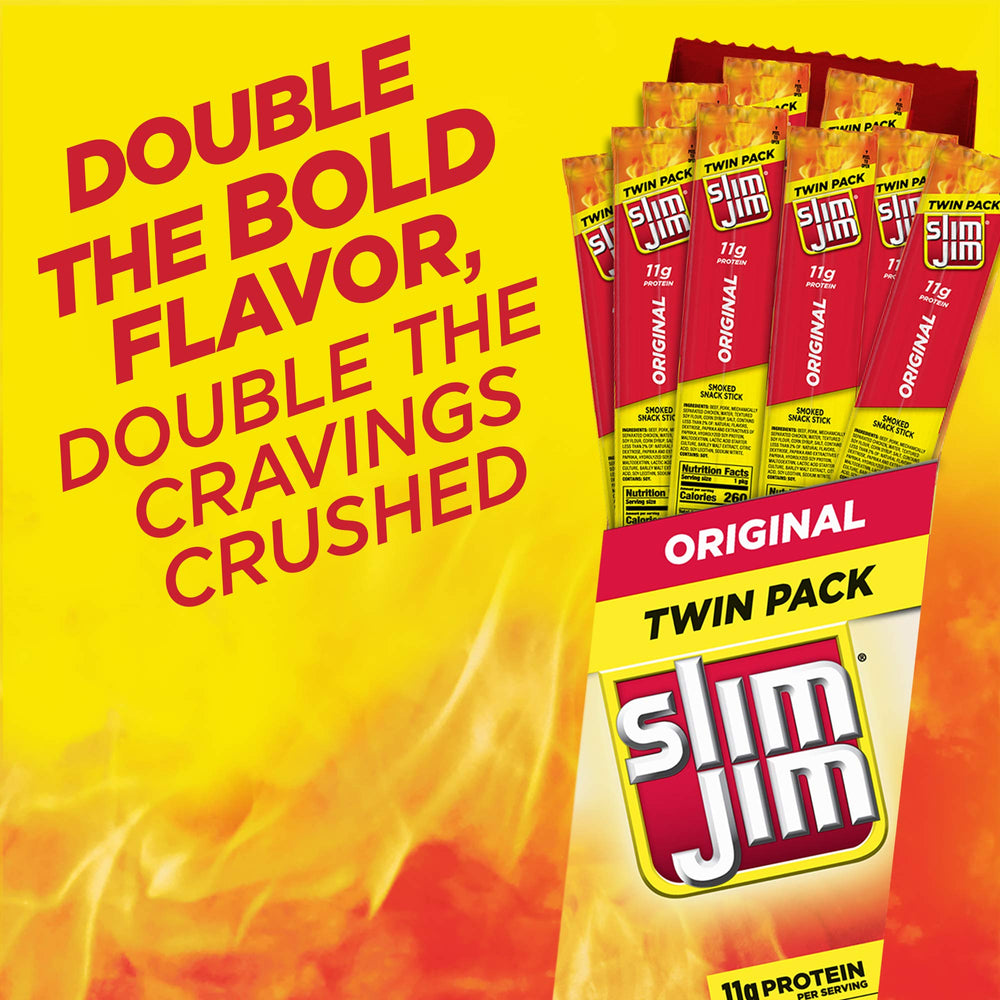 Slim Jim Original on the go pack ideal for commutes and quick hunger fixes.