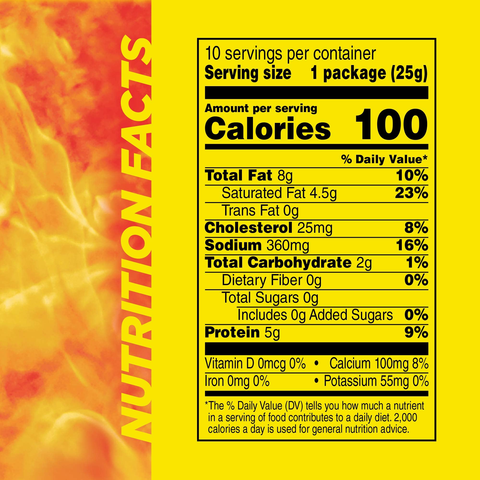 Slim Jim Original 'N Cheese pack of 10 sticks, portable snack for travel.