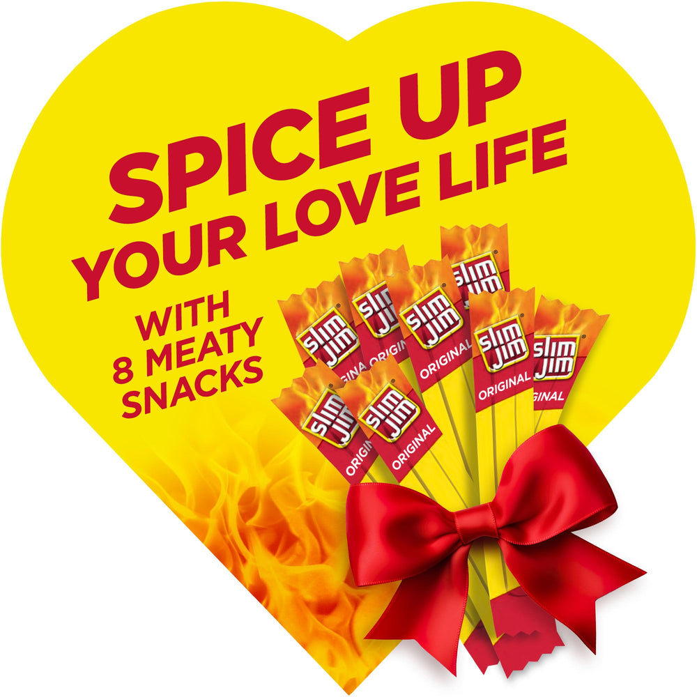In-hand view of Slim Jim sticks emphasizing grab-and-go convenience