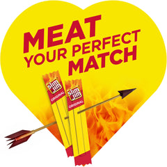 Packaging closeup showing Slim Jim branding and heart box design