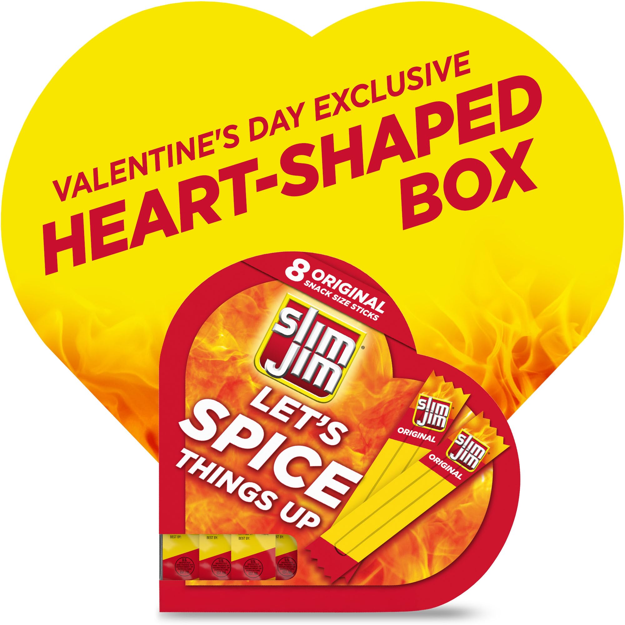 Ideal gift: Slim Jim sticks in a heart box for him on Valentine’s Day
