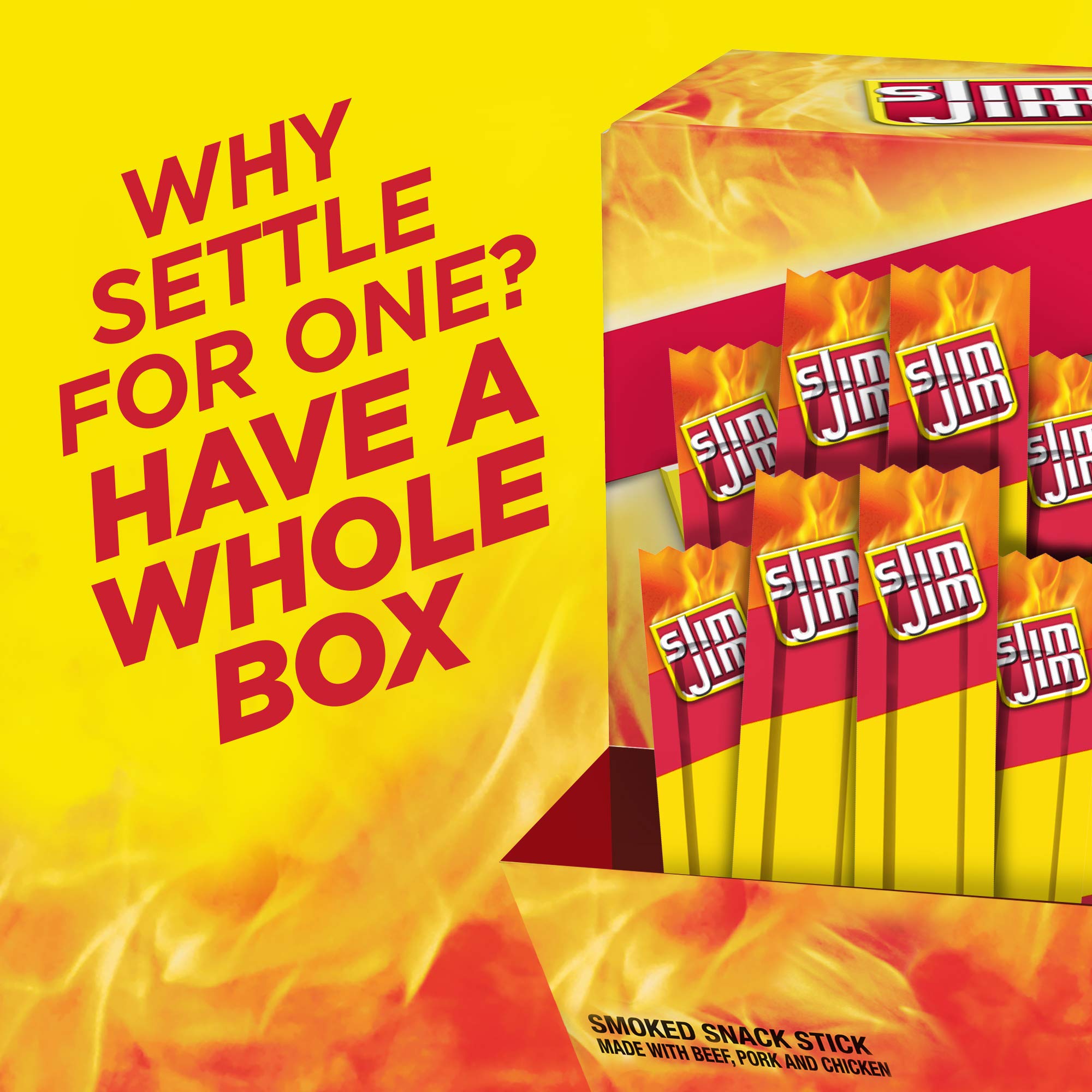 Slim Jim Original with zero added sugar for conscious snacking.