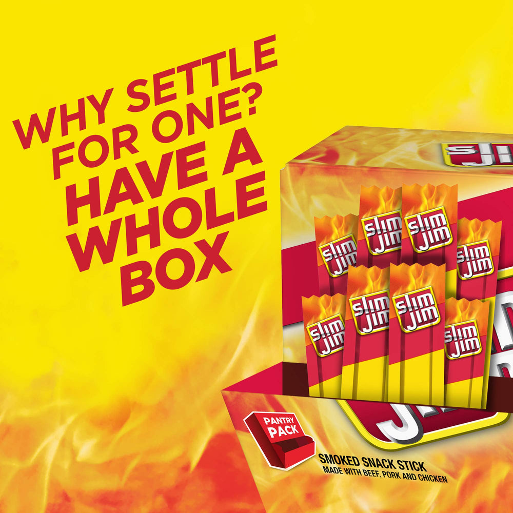 Slim Jim portable on-the-go snack ideal for travel and school lunches.