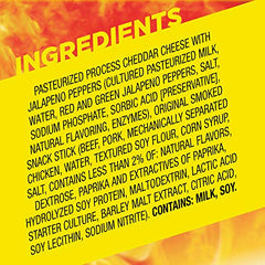 Slim Jim real cheese detail reveals creamy cheese inside the stick.