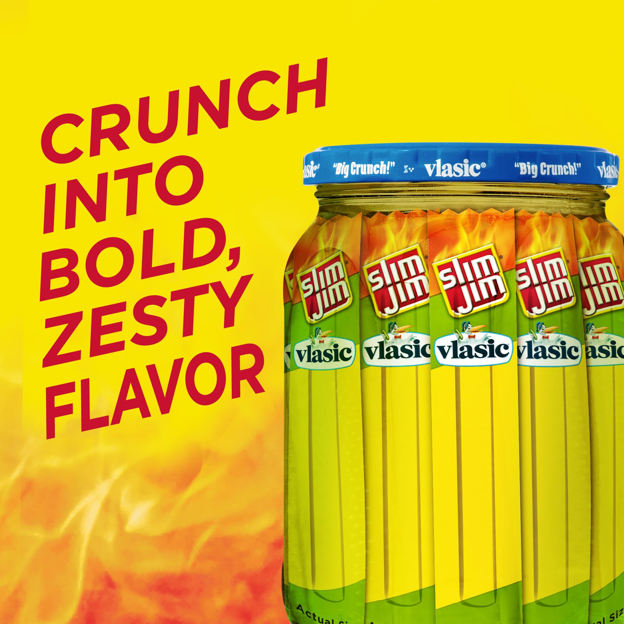 Slim Jim smoked meat sticks with beef, pork and chicken for hearty bites