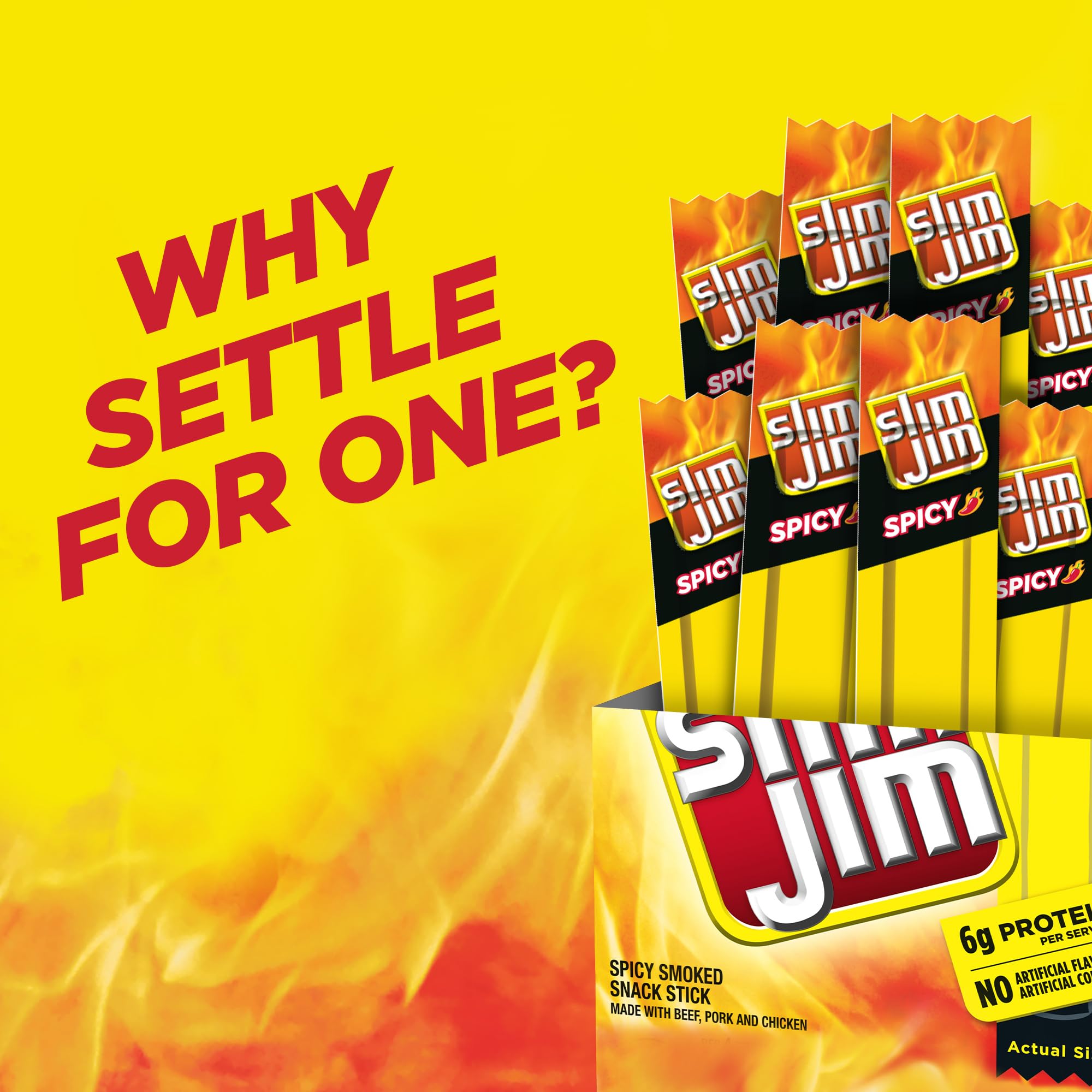 Slim Jim Spicy Snack Size Sticks travel-friendly snack for busy days.