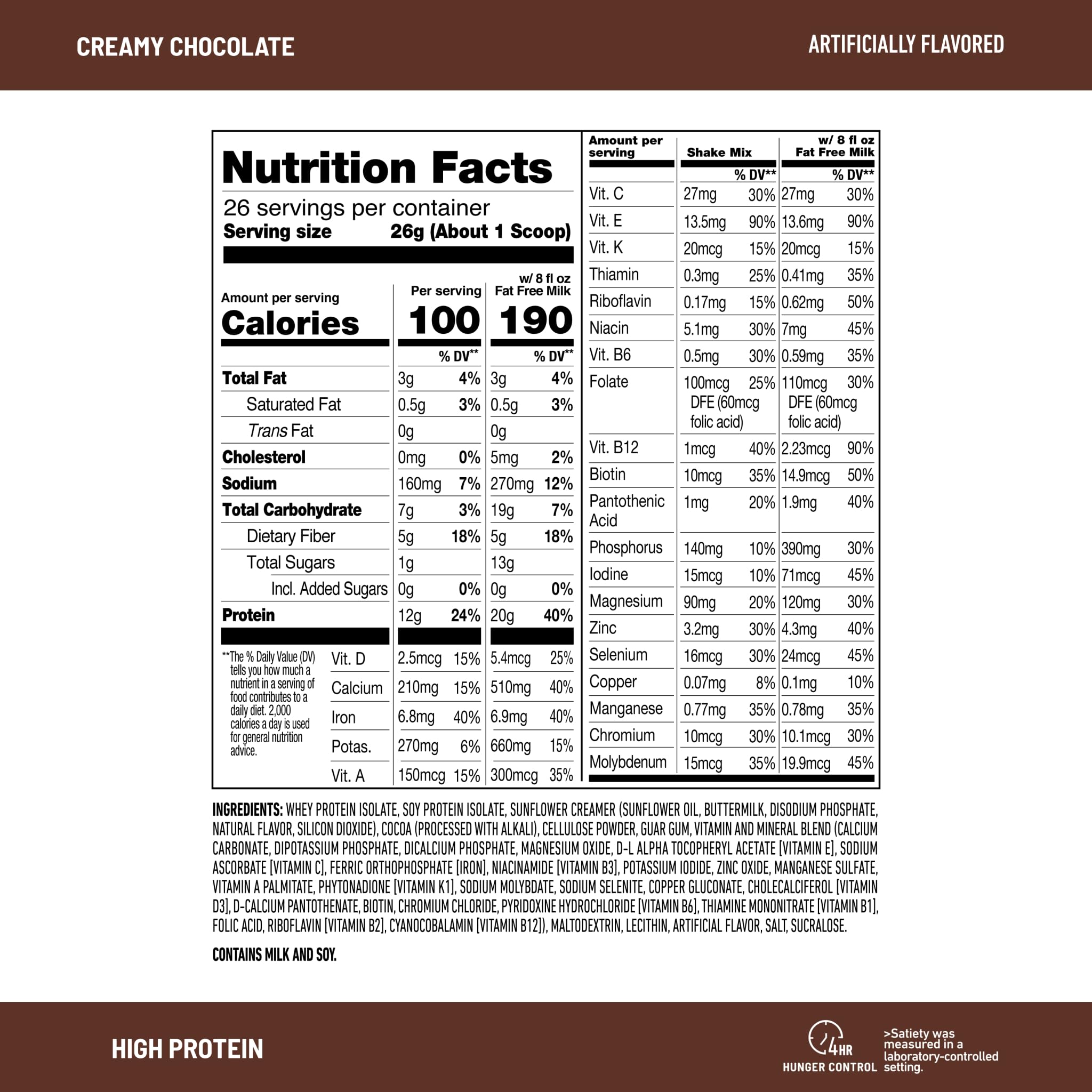 SlimFast gluten-free meal replacement tub with vitamin blend.
