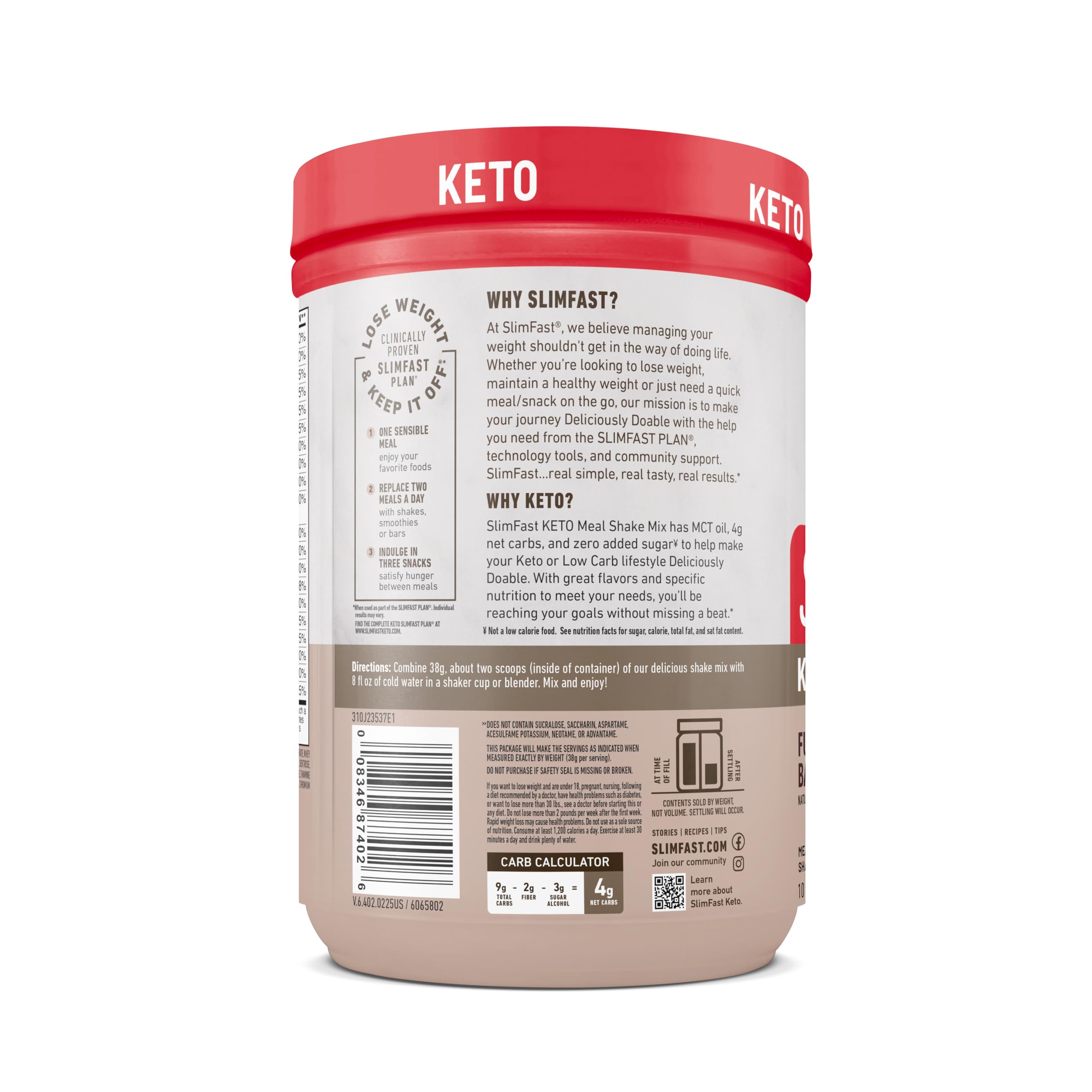 Serving bowl with SlimFast Keto fudge brownie batter shake