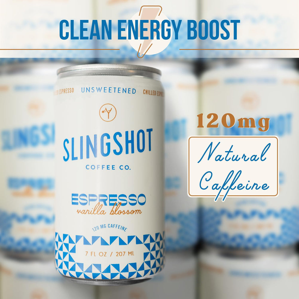 Slingshot Coffee Italian espresso blend label highlights organic quality.