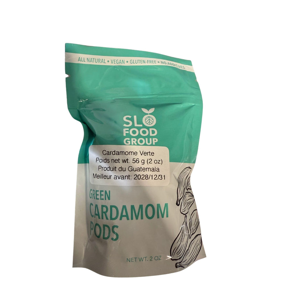 Slofoodgroup cardamom pods closeup, enhances curries and baking.