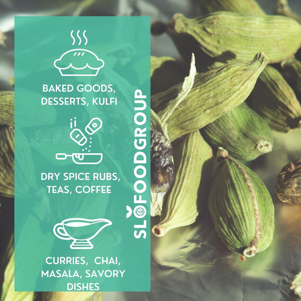Slofoodgroup cardamom pods packed in the USA for freshness