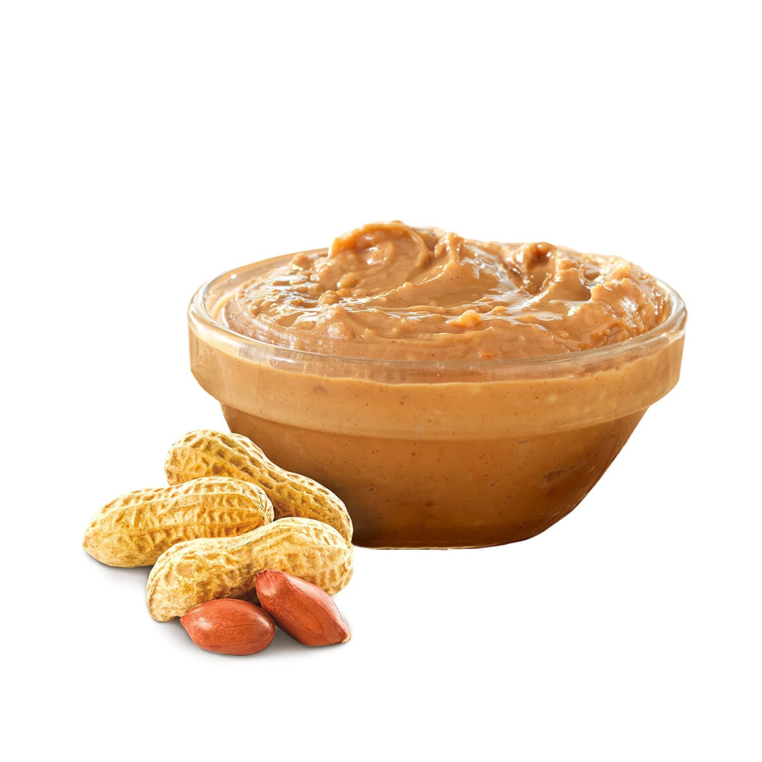 Spoon dips into Smart Balance Rich Roast chunky peanut butter for a quick snack.