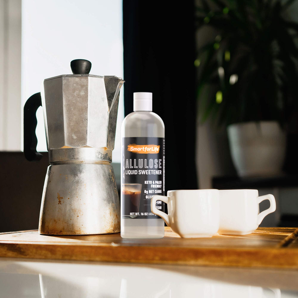 Smart for Life Allulose syrup in a dessert bowl with rich flavor and fewer calories