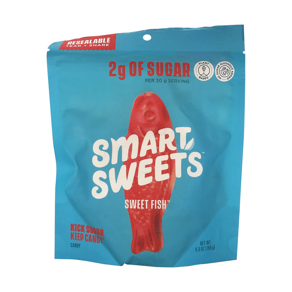 SmartSweets Gummy Sweet Fish bag ready for on-the-go snacking.