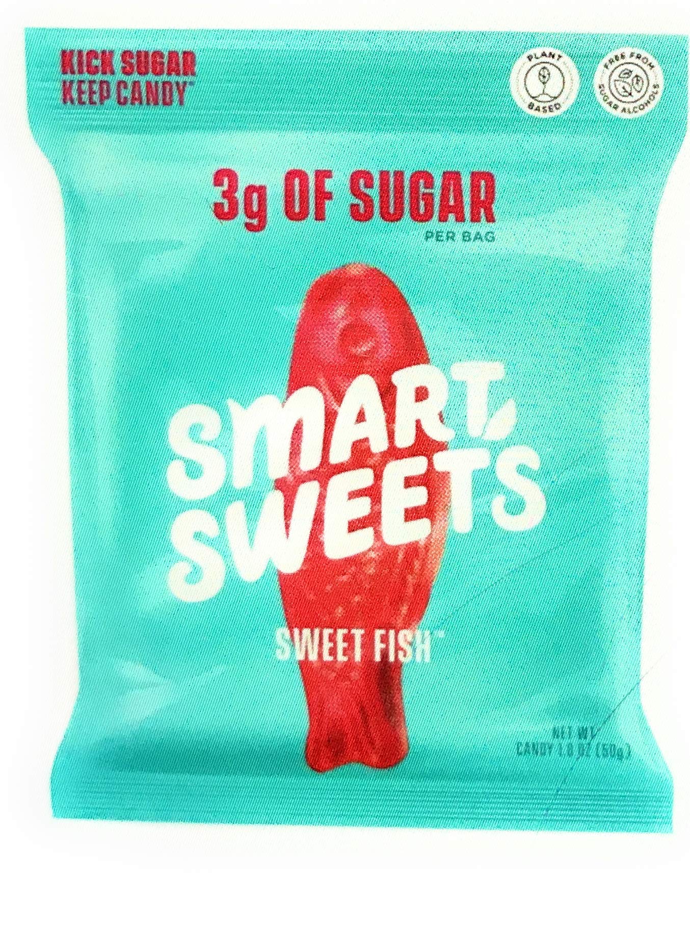SmartSweets Gummy Sweet Fish close-up shows chewy texture and fruity flavor.