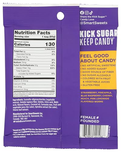 SmartSweets Gummy Worms open jar invites sharing and casual snacking.