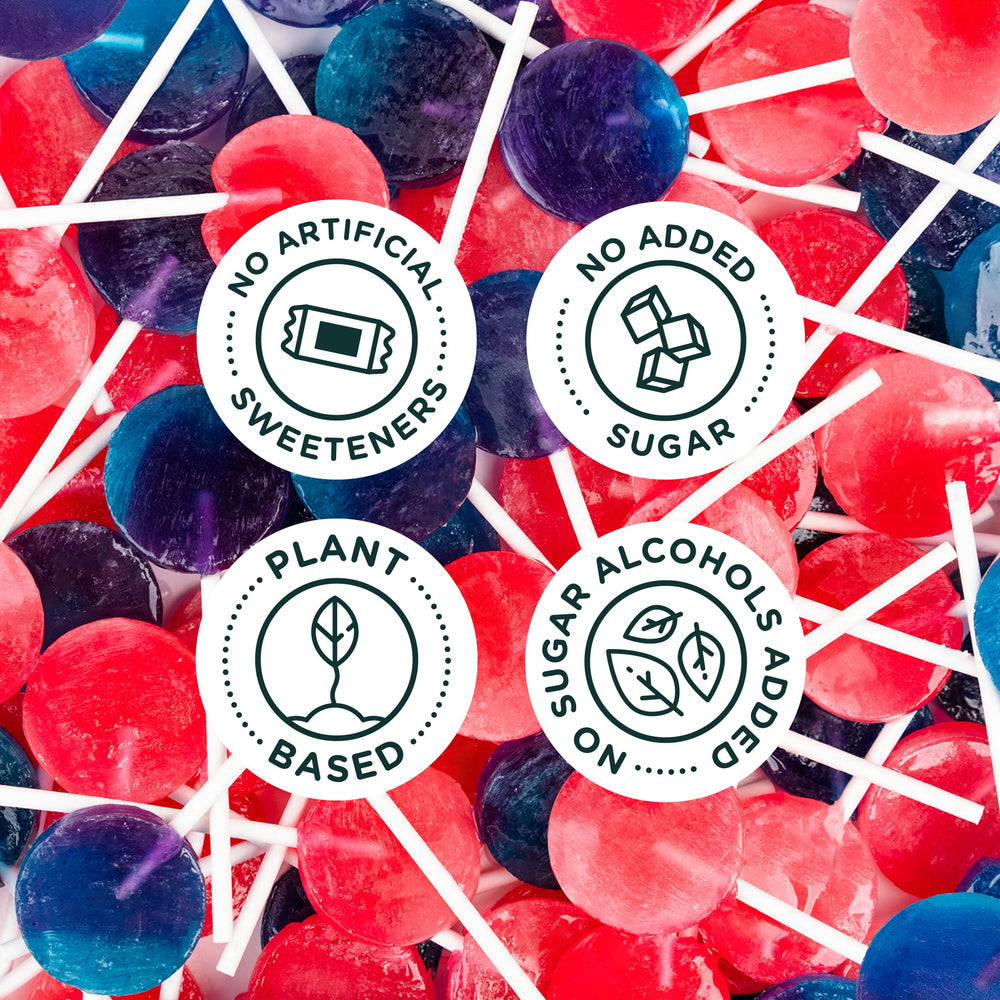 SmartSweets nutrition label notes 1 g sugar and 40 calories per lollipop