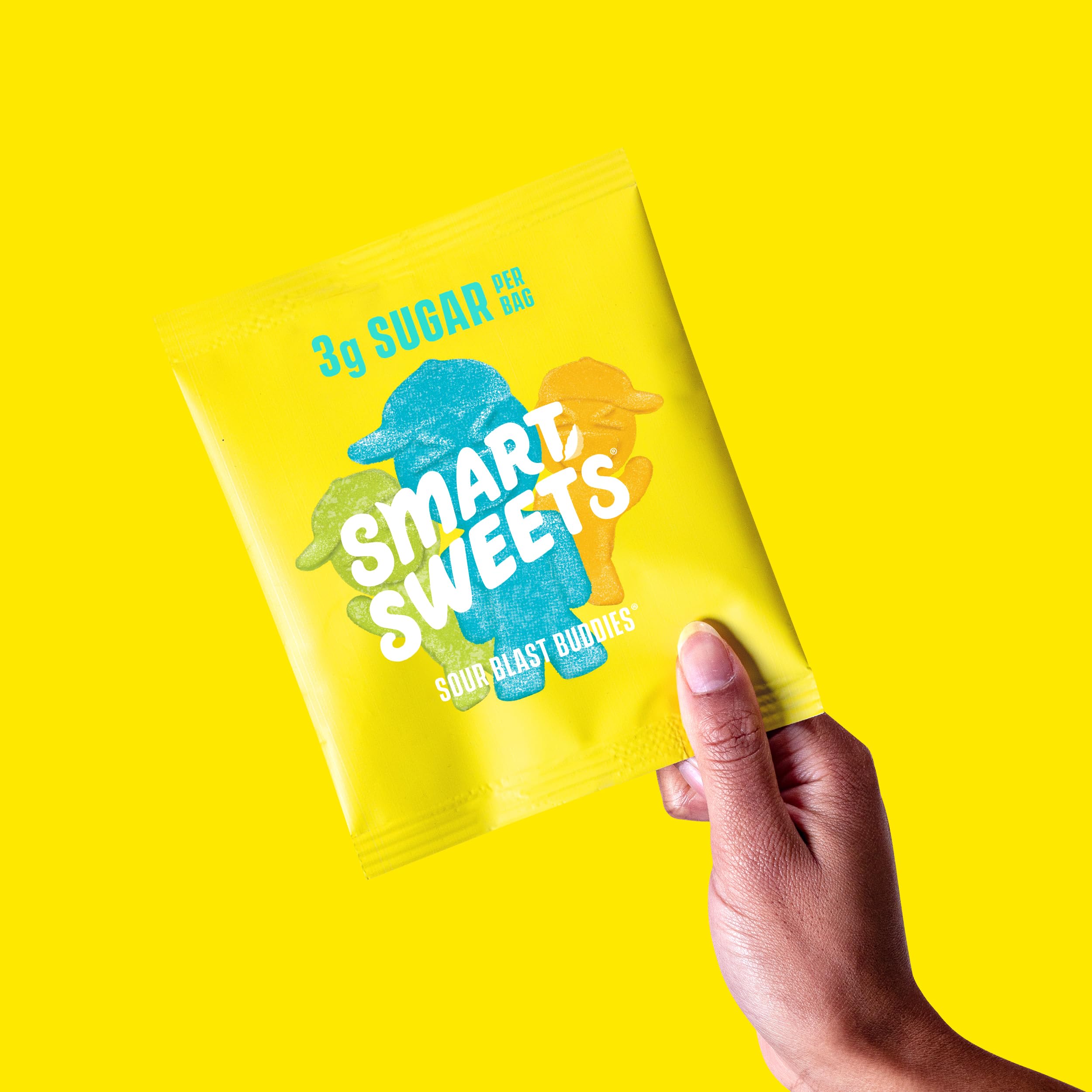 SmartSweets Sour Blast Buddies gluten-free label appeals to health-conscious snacking.