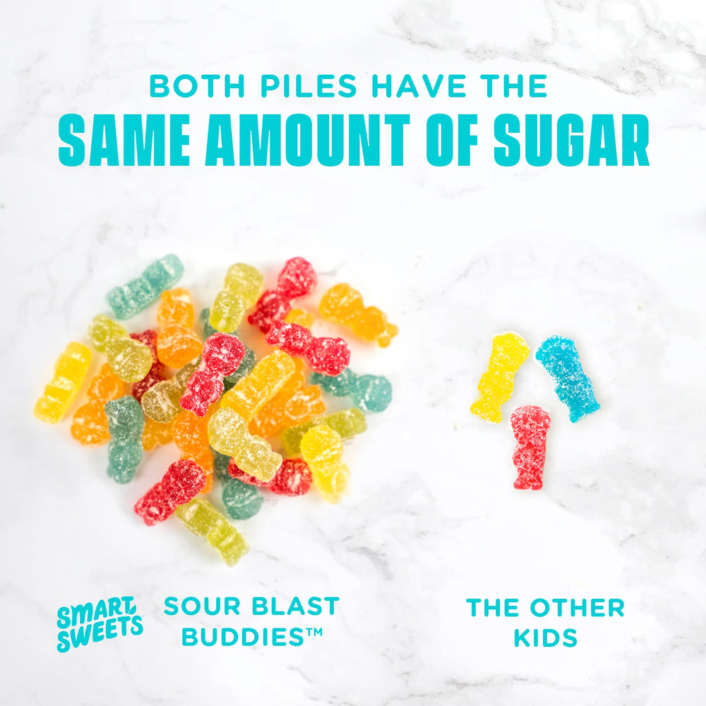 SmartSweets Sour Blast Buddies Orange flavor image emphasizes gluten-free candy.