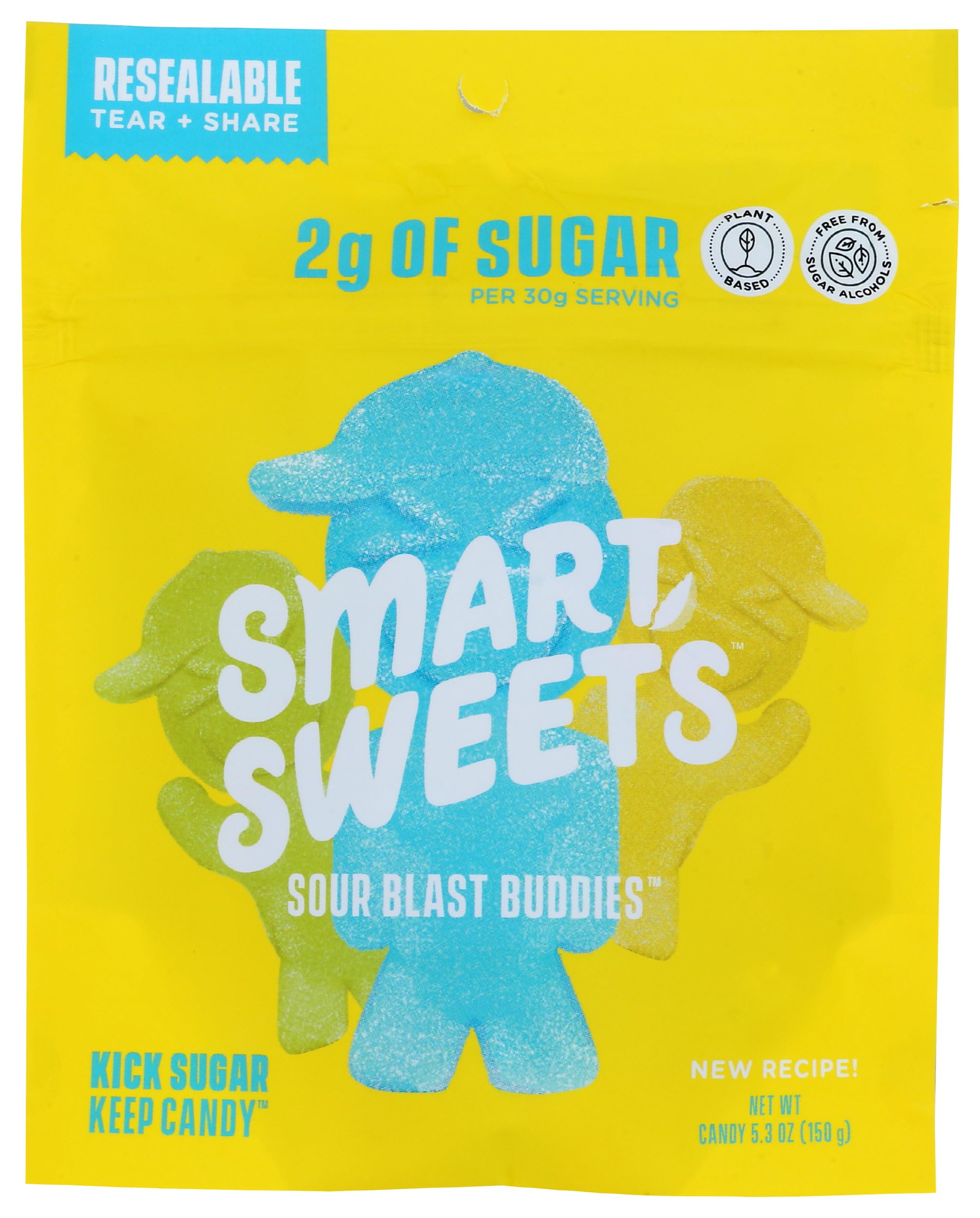 SmartSweets Sour Blast Buddies packshot showing vibrant tangy candies for a quick snack.