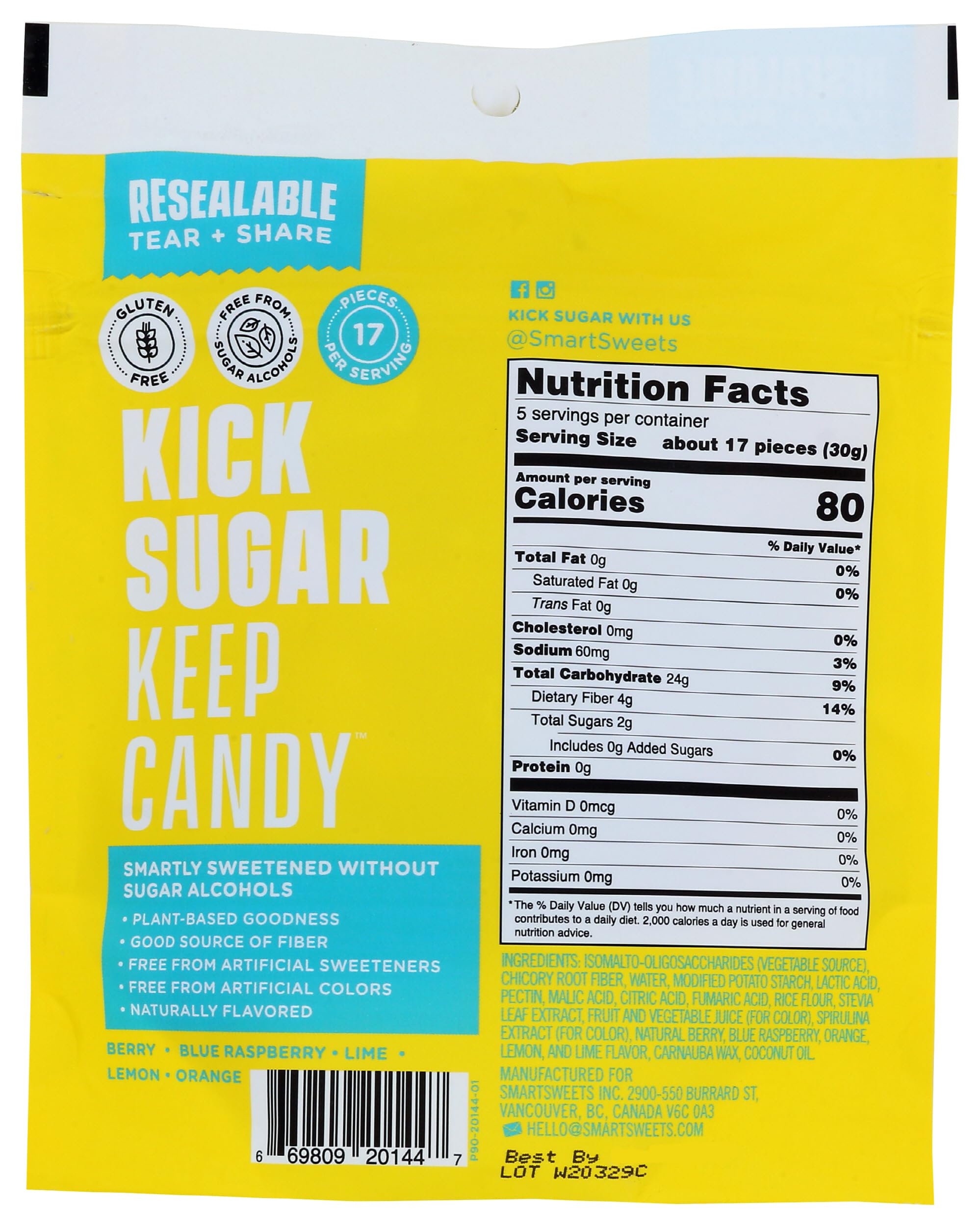 SmartSweets Sour Blast Buddies textured candies showcasing bright colors and playful appeal.