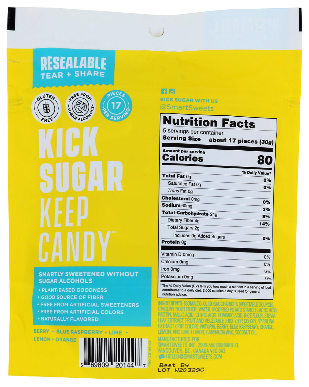SmartSweets Sour Blast Buddies textured candies showcasing bright colors and playful appeal.
