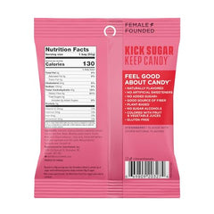 SmartSweets Strawberry Hearts bag closeup highlighting juicy strawberry flavor