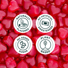 SmartSweets Strawberry Hearts ingredients section with natural flavors and fiber