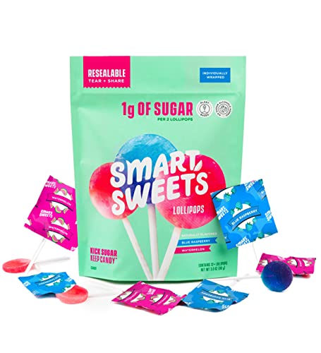 SmartSweets unwrapped lollipops ready to enjoy
