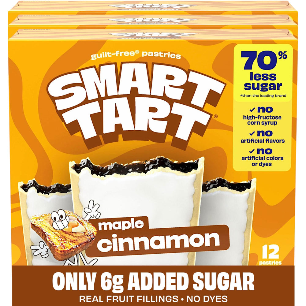 Smart Tart maple cinnamon toaster pastries box for quick, convenient breakfasts.