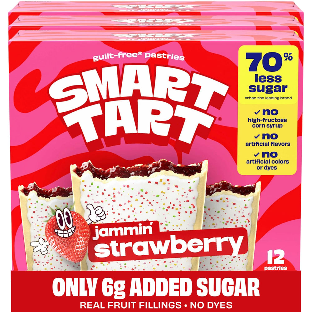 Smart Tart toaster pastries strawberry filling: real fruit flavor for quick, on-the-go breakfasts.