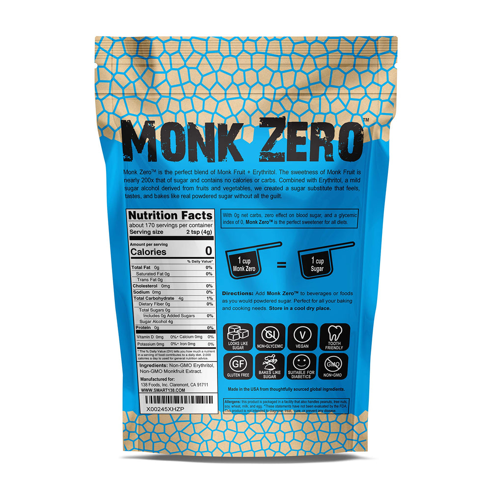 Smart138 Monk Zero dissolving in coffee, providing non-glycemic sweetness.